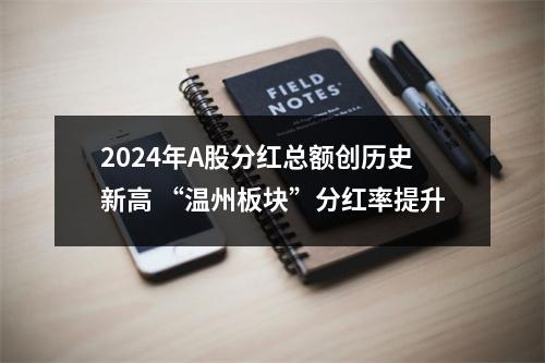 2024年A股分红总额创历史新高 “温州板块”分红率提升