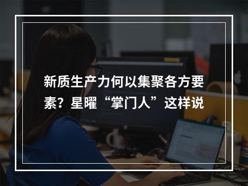 新质生产力何以集聚各方要素？星曜“掌门人”这样说