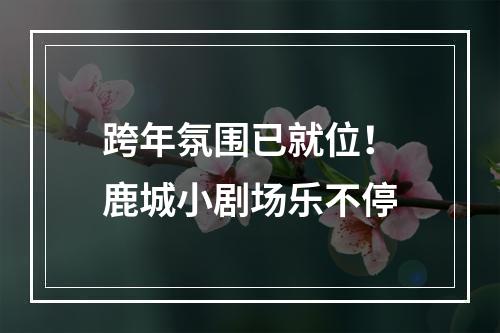 跨年氛围已就位！鹿城小剧场乐不停