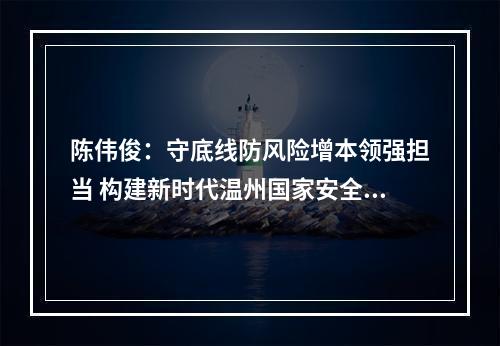 陈伟俊：守底线防风险增本领强担当 构建新时代温州国家安全工作格局