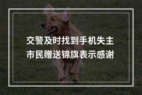交警及时找到手机失主 市民赠送锦旗表示感谢