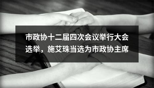 市政协十二届四次会议举行大会选举，施艾珠当选为市政协主席