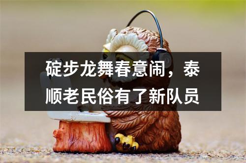 碇步龙舞春意闹，泰顺老民俗有了新队员