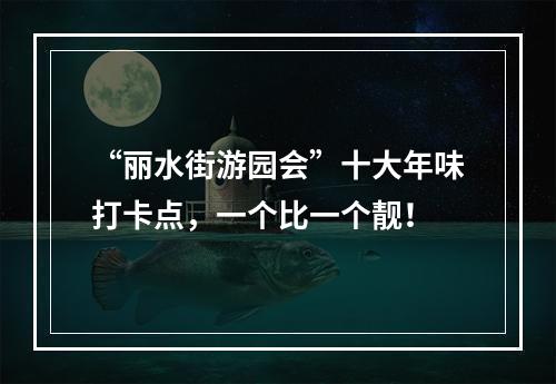 “丽水街游园会”十大年味打卡点，一个比一个靓！