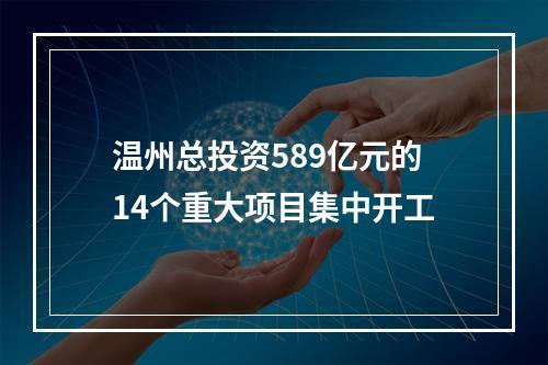 温州总投资589亿元的14个重大项目集中开工