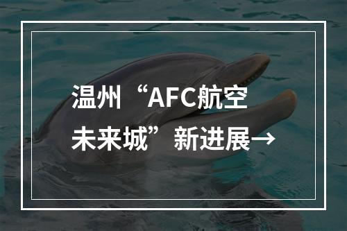 温州“AFC航空未来城”新进展→