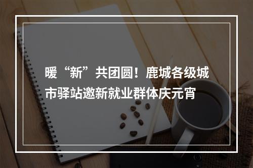 暖“新”共团圆！鹿城各级城市驿站邀新就业群体庆元宵