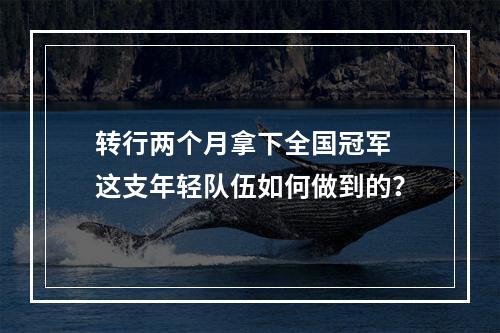 转行两个月拿下全国冠军 这支年轻队伍如何做到的？