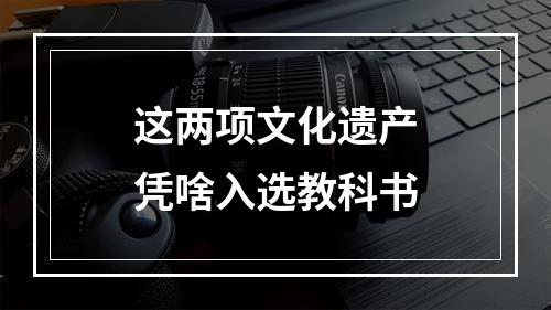这两项文化遗产凭啥入选教科书