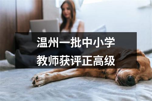 温州一批中小学教师获评正高级