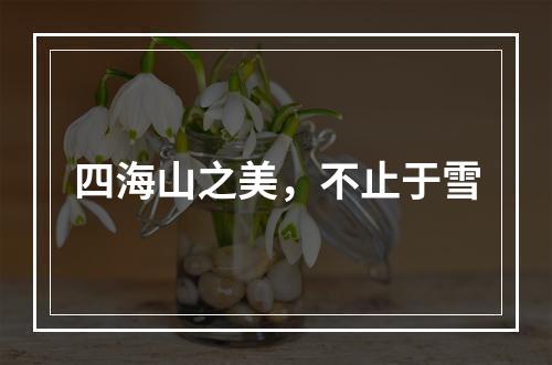 四海山之美，不止于雪