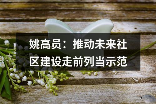姚高员：推动未来社区建设走前列当示范