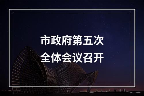 市政府第五次全体会议召开