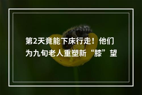 第2天竟能下床行走！他们为九旬老人重塑新“膝”望
