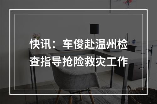 快讯：车俊赴温州检查指导抢险救灾工作