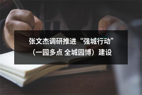 张文杰调研推进“强城行动”（一园多点 全城园博）建设