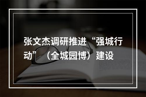 张文杰调研推进“强城行动”（全城园博）建设