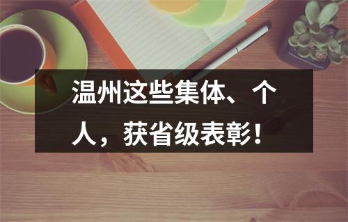 温州这些集体、个人，获省级表彰！