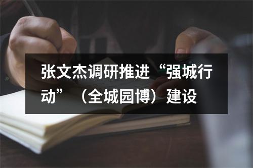 张文杰调研推进“强城行动”（全城园博）建设