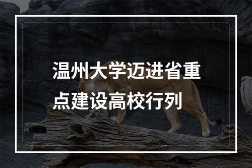 温州大学迈进省重点建设高校行列