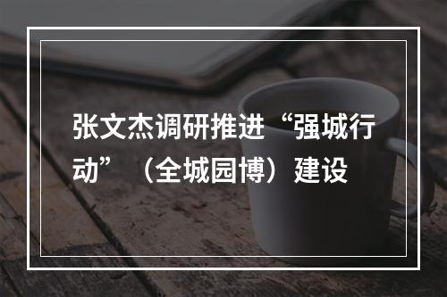 张文杰调研推进“强城行动”（全城园博）建设