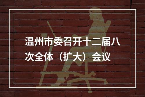 温州市委召开十二届八次全体（扩大）会议
