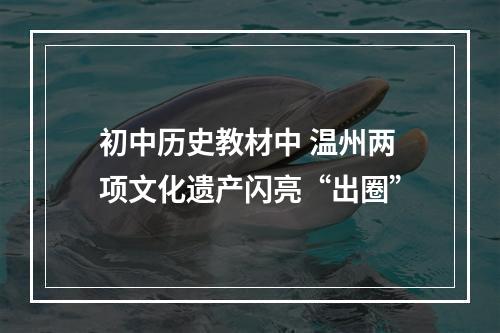 初中历史教材中 温州两项文化遗产闪亮“出圈”