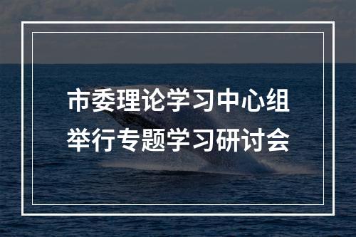 市委理论学习中心组举行专题学习研讨会