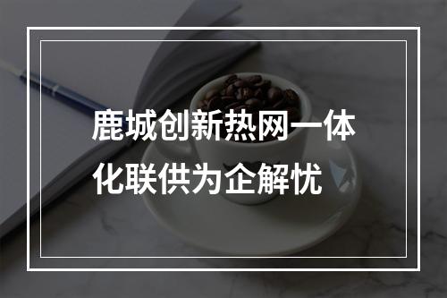 鹿城创新热网一体化联供为企解忧