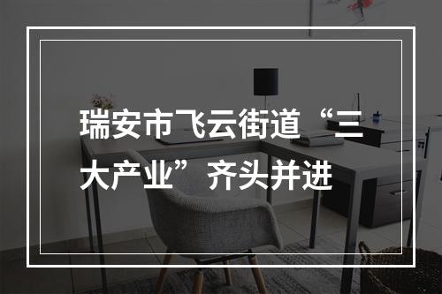 瑞安市飞云街道“三大产业”齐头并进