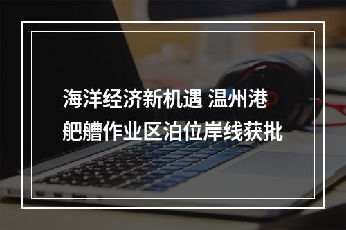 海洋经济新机遇 温州港舥艚作业区泊位岸线获批
