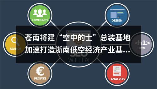 苍南将建“空中的士”总装基地 加速打造浙南低空经济产业基地