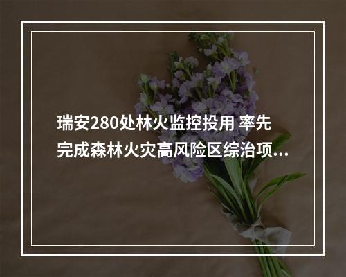 瑞安280处林火监控投用 率先完成森林火灾高风险区综治项目