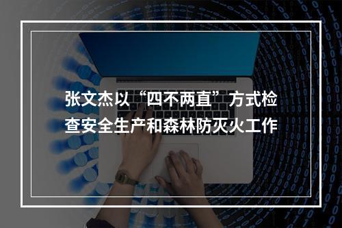 张文杰以“四不两直”方式检查安全生产和森林防灭火工作