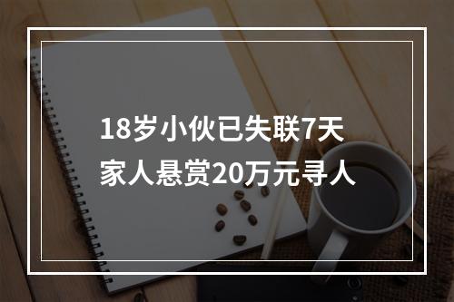 18岁小伙已失联7天 家人悬赏20万元寻人