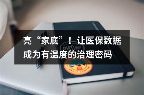 亮“家底”！让医保数据成为有温度的治理密码