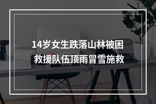 14岁女生跌落山林被困 救援队伍顶雨冒雪施救