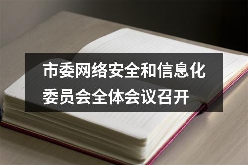 市委网络安全和信息化委员会全体会议召开