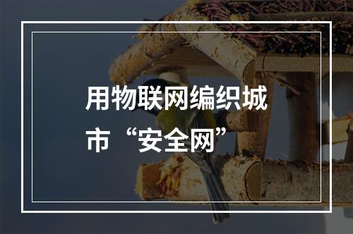 用物联网编织城市“安全网”