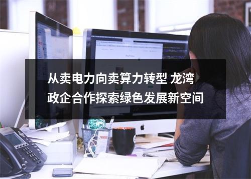 从卖电力向卖算力转型 龙湾政企合作探索绿色发展新空间