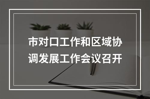市对口工作和区域协调发展工作会议召开