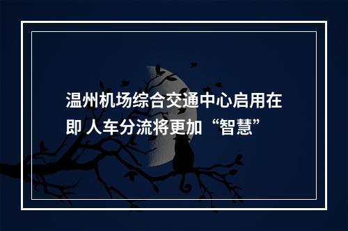 温州机场综合交通中心启用在即 人车分流将更加“智慧”