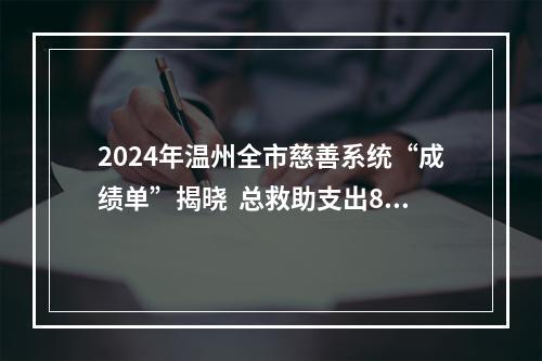 2024年温州全市慈善系统“成绩单”揭晓  总救助支出8.24亿元
