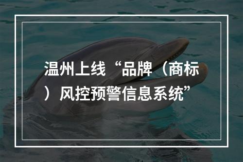 温州上线“品牌（商标）风控预警信息系统”