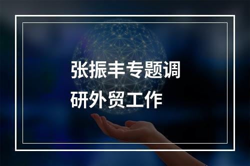 张振丰专题调研外贸工作