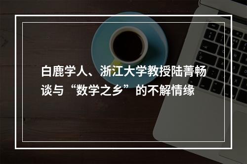 白鹿学人、浙江大学教授陆菁畅谈与“数学之乡”的不解情缘