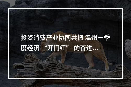 投资消费产业协同共振 温州一季度经济 “开门红” 的奋进密码