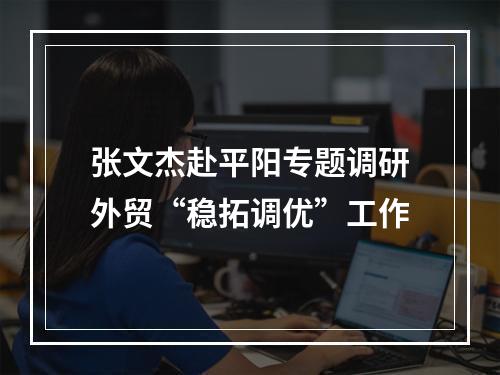 张文杰赴平阳专题调研外贸“稳拓调优”工作