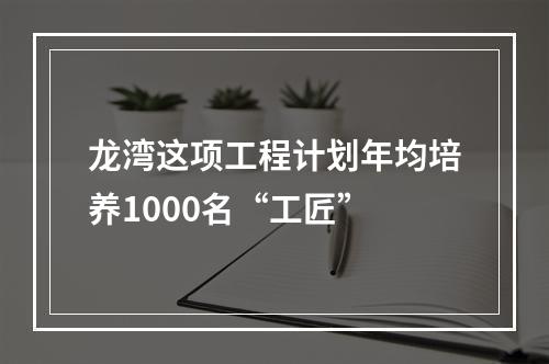 龙湾这项工程计划年均培养1000名“工匠”