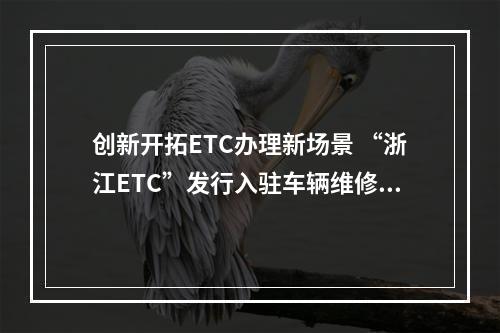 创新开拓ETC办理新场景 “浙江ETC”发行入驻车辆维修企业